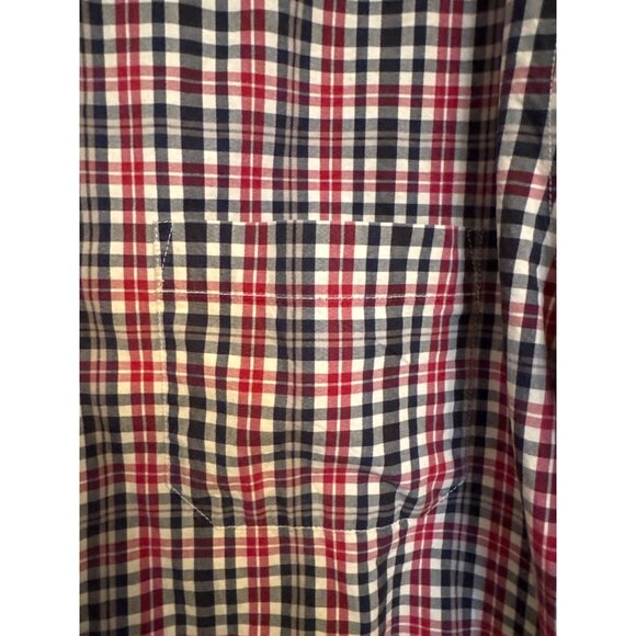 Pendleton Red Plaid Metro Shirt 100% Cotton Large Long Sleeve Button-Down Collar - Picture 5 of 6